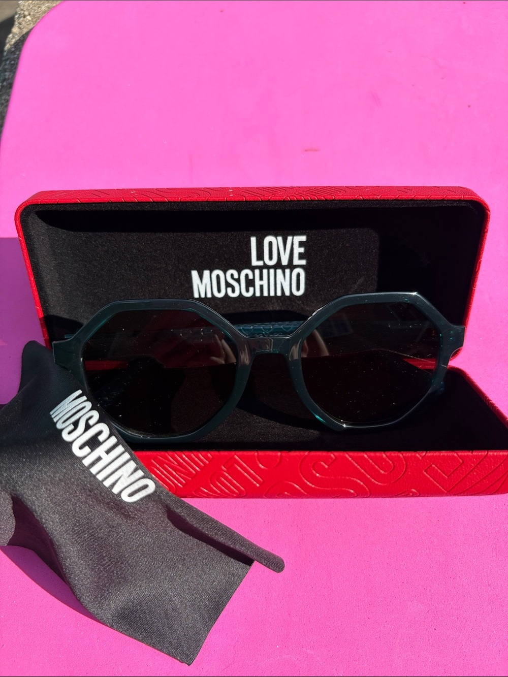 Love Moschino Dark Turquoise Octagonal Sunglasses